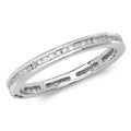 Diamond channel set full eternity ring in 18ct white gold