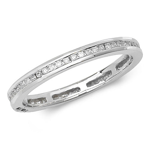 Diamond channel set full eternity ring in 18ct white gold