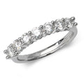 Diamond claw set half eternity ring in 18ct white gold