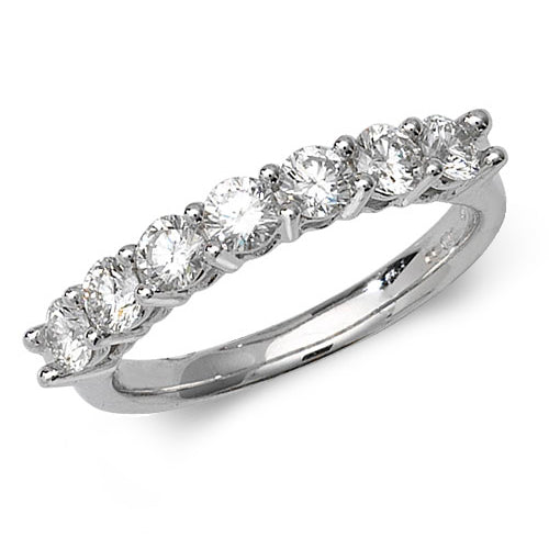 Diamond claw set half eternity ring in 18ct white gold