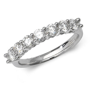 DIAMOND CLAW SET HALF ETERNITY RING IN 18CT WHITE GOLD