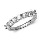Diamond claw set half eternity ring in white gold