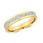 Elegant diamond channel ring in 18ct gold