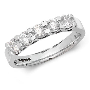 DIAMOND 5 STONE CLAW SET ETERNITY RING IN 18CT WHITE GOLD