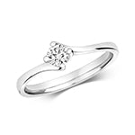DIAMOND SOLITAIRE TWIST ENGAGEMENT RING IN 18CT WHITE GOLD