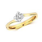 DIAMOND SOLITAIRE TWIST ENGAGEMENT RING IN 18CT GOLD