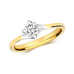 Elegant gold solitaire twist ring