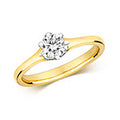 Bague de fiançailles solitaire sertie de 6 diamants en or 18 carats