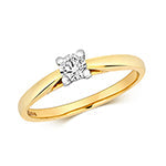 DIAMOND 4 CLAW SET SOLITAIRE ENGAGEMENT RING IN 18CT GOLD