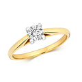  ANELLO SOLITARIO CON 4 GRIFFE E DIAMANTI IN ORO 18KT