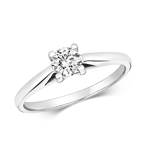 DIAMOND 4 CLAW SET SOLITAIRE RING IN 18CT WHITE GOLD