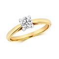  ANELLO SOLITARIO CON 4 GRIFFE E DIAMANTI IN ORO 18KT