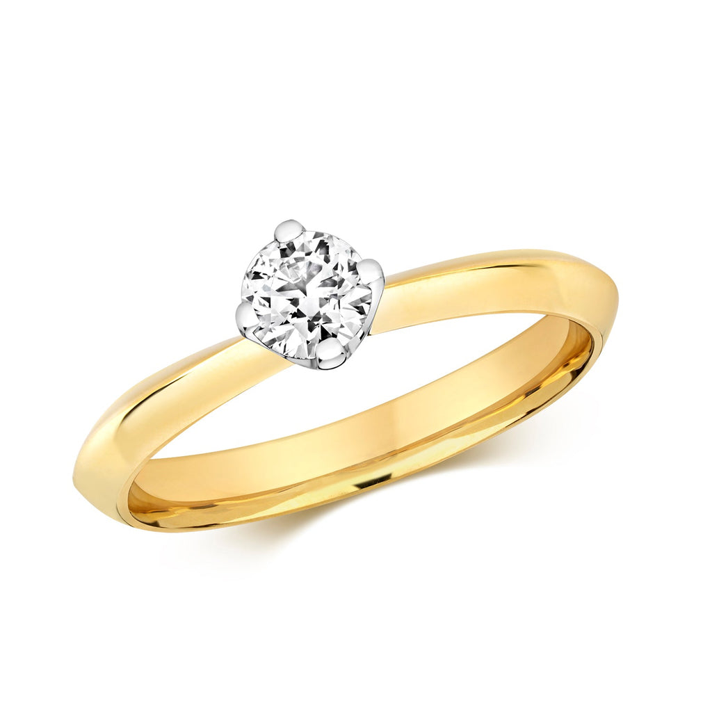 Bague solitaire sertie de 4 diamants en or 18 carats