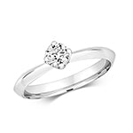 DIAMOND 4 CLAW SET SOLITAIRE RING IN 18CT WHITE GOLD
