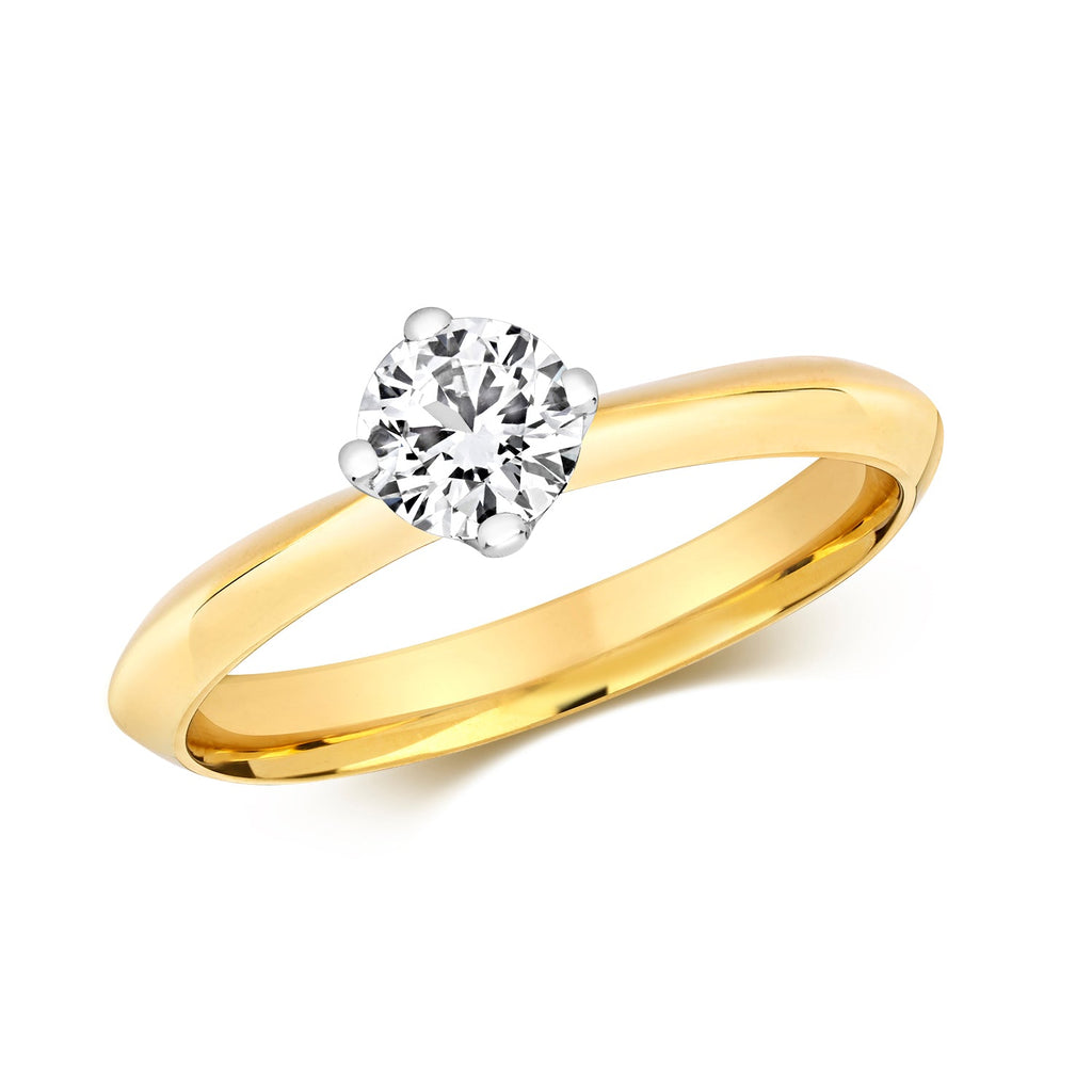 Bague solitaire sertie de 4 diamants en or 18 carats