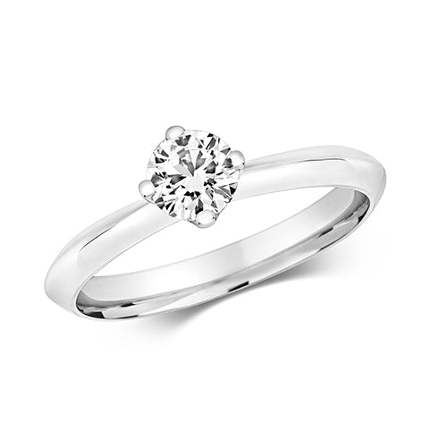 DIAMOND 4 CLAW SET SOLITAIRE RING IN 18CT WHITE GOLD