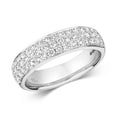 ANELLO CON 3 FILE DI DIAMANTI INCASTONATI IN ORO BIANCO 18 CT