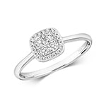 Elegant diamond cushion cluster ring
