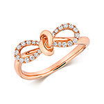 DIAMOND BOW RING IN 18CT ROSE GOLD