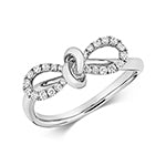 DIAMOND BOW RING IN 18CT WHITE GOLD