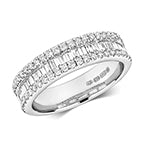 DIAMOND BAGUETE EDGE ETERNITY RING IN 18CT WHITE GOLD