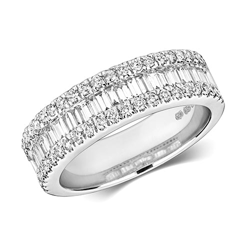 DIAMOND BAGUETE EDGE ETERNITY RING IN 18CT WHITE GOLD