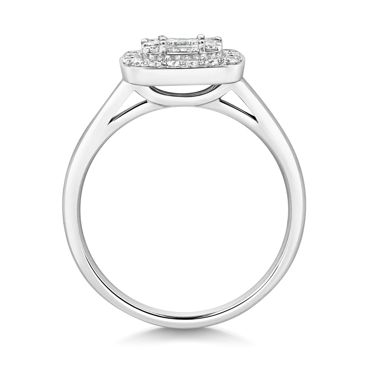 DIAMOND CLUSTER RING IN 18CT WHITE GOLD