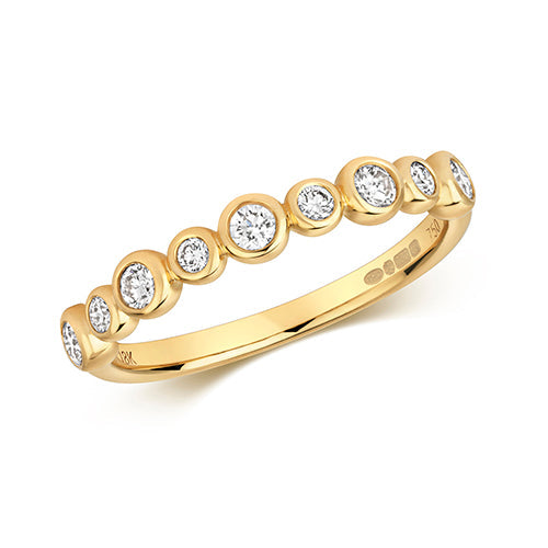 DIAMOND Bubble Ring RUBOVER HALF ETERNITY RING IN 18CT GOLD