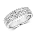 DIAMOND 3 ROW ETERNITY RING IN 18CT WHITE GOLD