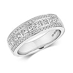DIAMOND 3 ROW ETERNITY RING IN 18CT WHITE GOLD
