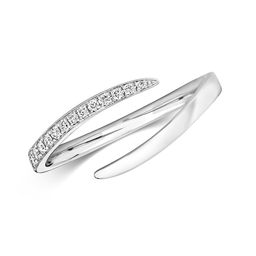 DIAMOND OPEN CROSSOVER RING IN 18 CT WHITE GOLD