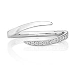 DIAMOND OPEN CROSSOVER RING IN 18 CT WHITE GOLD