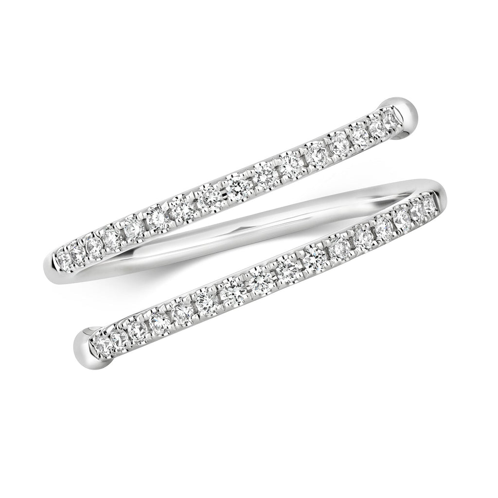 Diamant-Spiralring aus 18-karätigem Weißgold