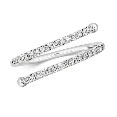 DIAMOND SPIRAL RING IN 18CT WHITE GOLD