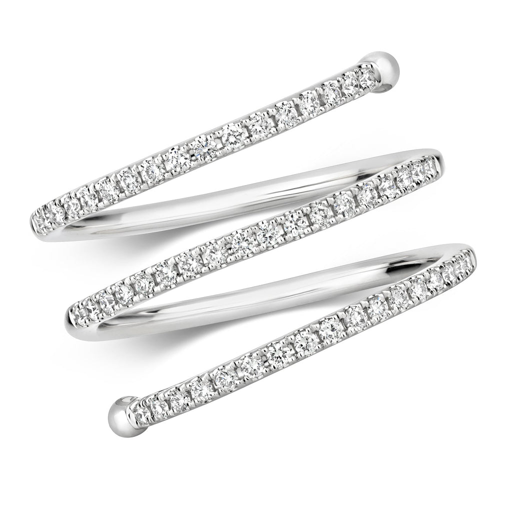 Diamant-Spiralring aus 18-karätigem Weißgold