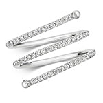 DIAMOND SPIRAL RING IN 18CT WHITE GOLD