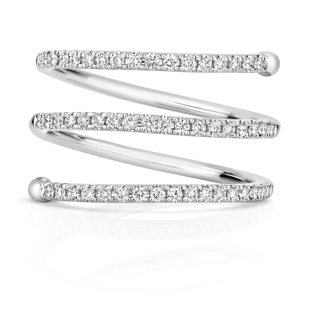 Diamant-Spiralring aus 18-karätigem Weißgold