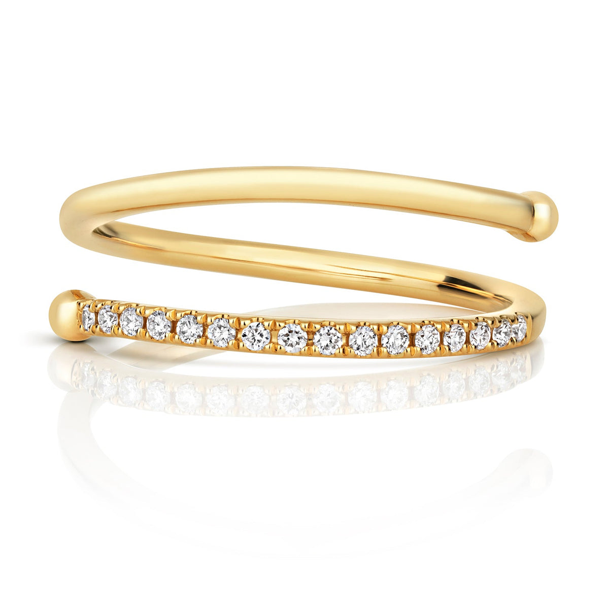 DIAMOND SPIRAL RING IN 18CT GOLD