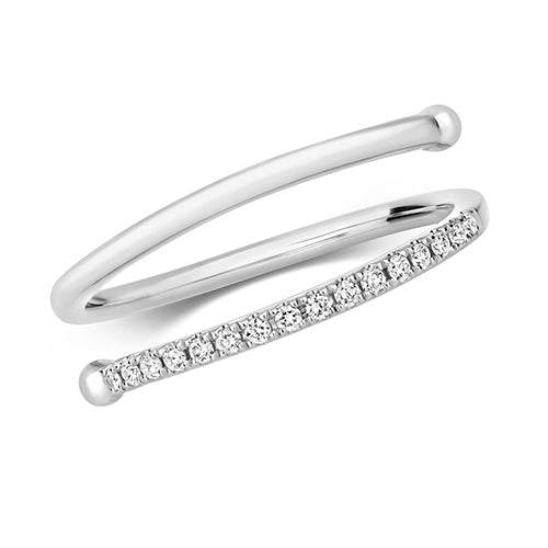 Bague spirale en diamant en or blanc 18 carats