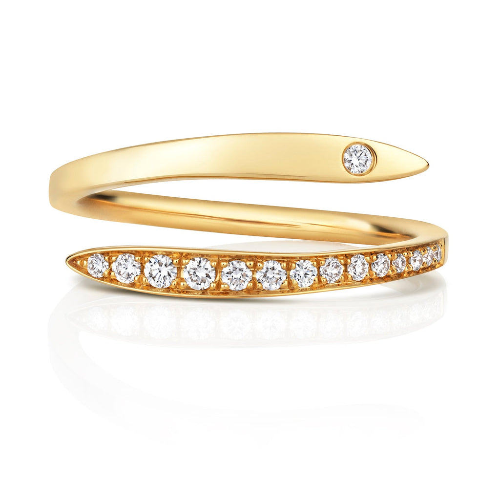 Bague croisée en or 18 carats sertie de diamants