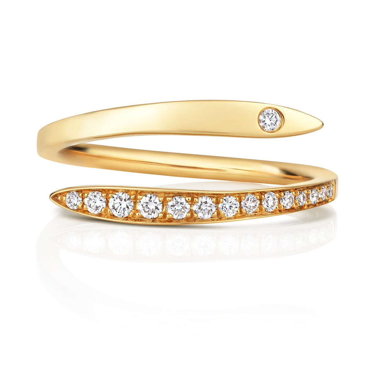 DIAMOND CROSSOVER RING IN 18CT GOLD