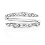 Bague croisée sertie de diamants en or blanc 18 carats