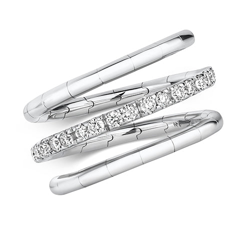 DIAMOND FLEXI TWIST RING IN 18CT WHITE GOLD
