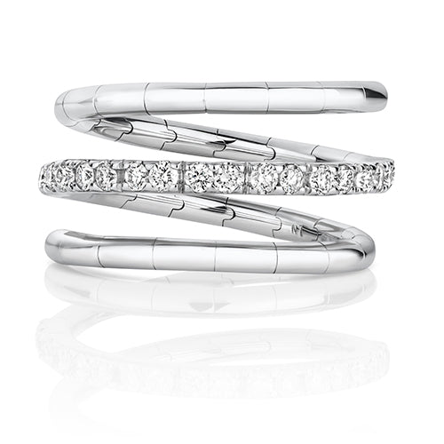 DIAMOND FLEXI TWIST RING IN 18CT WHITE GOLD
