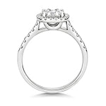Diamant-Brillant-Kissen-Halo-Ring aus 18-karätigem Weißgold