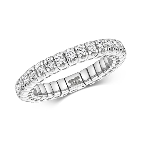 Adjustable DIAMOND STRETCH Full Eternity RING IN 18CT WHITE GOLD 1ct Adjustable