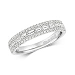 DIAMOND ETERNITY BAGUETTE & CLAW SET RING IN 18CT WHITE GOLD