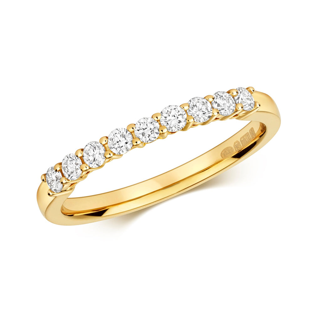Bague d'éternité sertie de diamants en or 18 carats