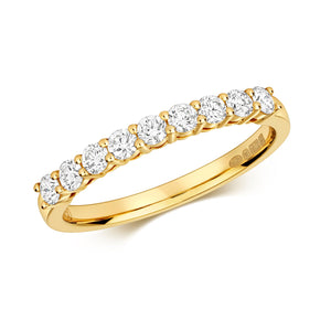 DIAMOND CLAW SET ETERNITY RING IN 18CT GOLD