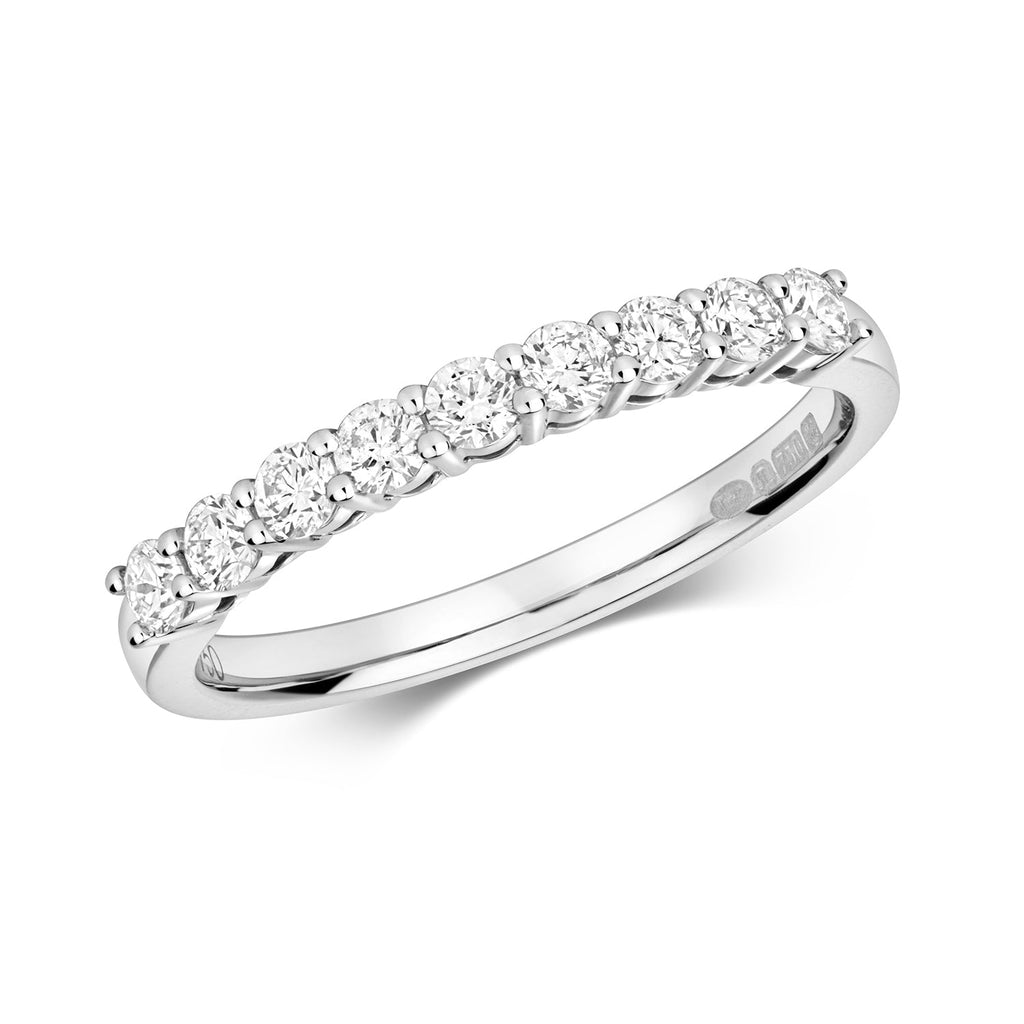 Diamantbesetzter Eternity-Ring in Krappenfassung aus 18-karätigem Weißgold